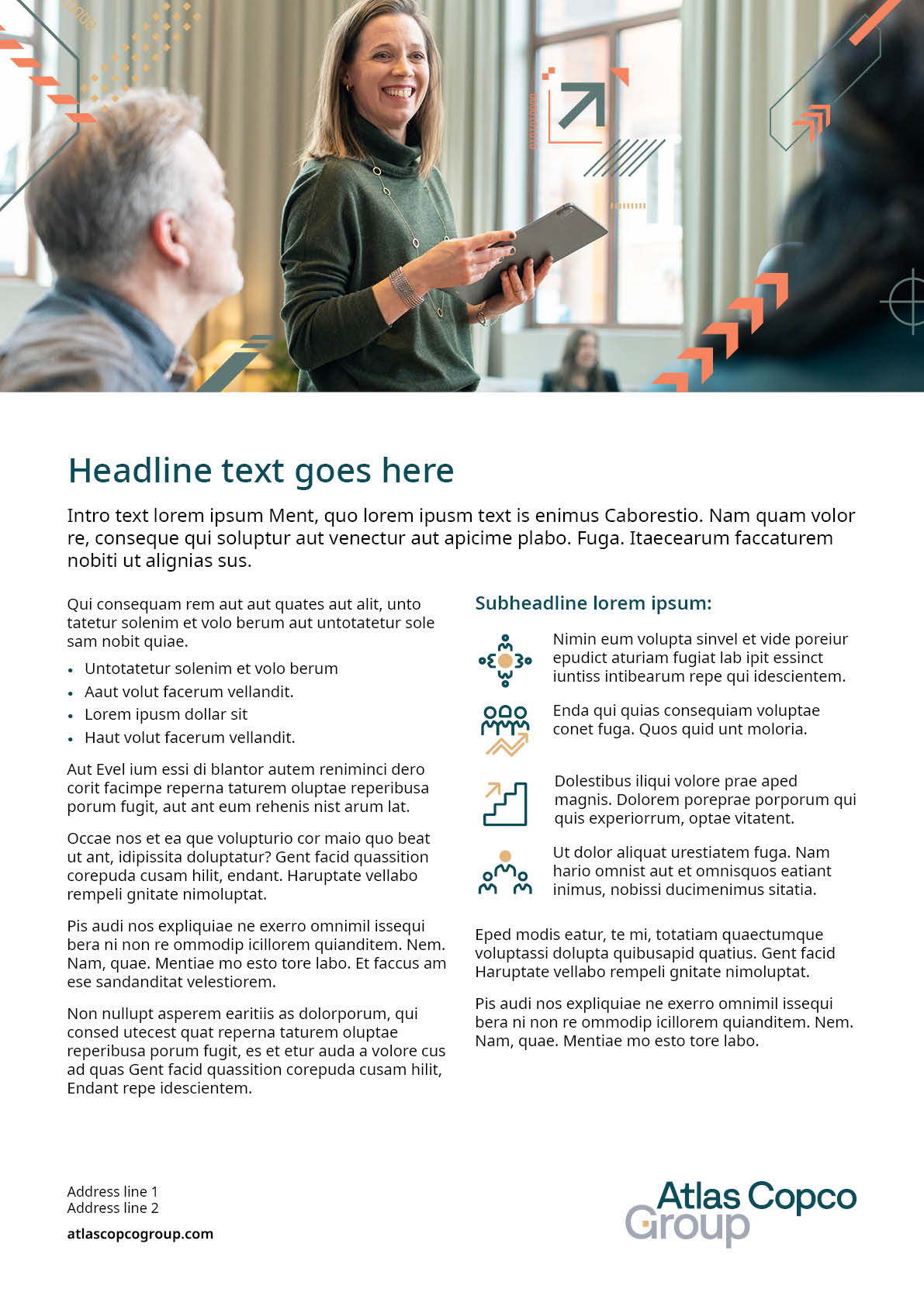 Single-page flyer featuring a main image and text-based content